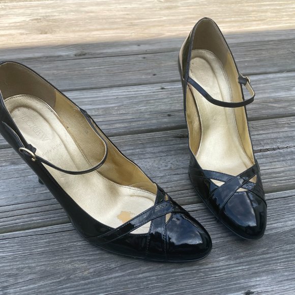 J Crew Women Heels Shoes Pump Black Patent Leather - Picture 4 of 13